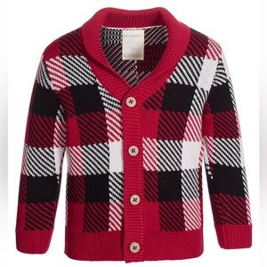 First Impressions Red Plaid Cardigan - Baby Size 18 months